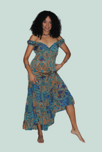 Load image into Gallery viewer, Long dress five frills short sleeves