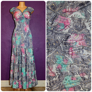 Long dress five frills short sleeves