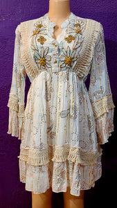 Crepe cotton short dress