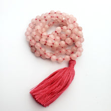 Load image into Gallery viewer, Rose quartz Necklace 108 Mala Beads
