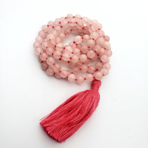 Rose quartz Necklace 108 Mala Beads