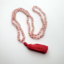 Load image into Gallery viewer, Rose quartz Necklace 108 Mala Beads

