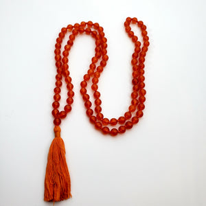 Carnelian Necklace 108 Mala Beads