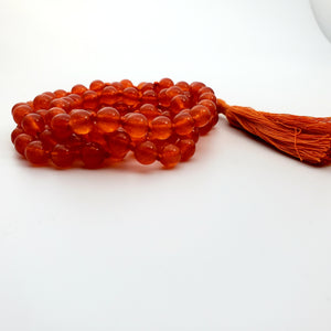 Carnelian Necklace 108 Mala Beads