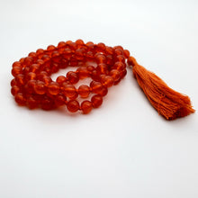 Load image into Gallery viewer, Carnelian Necklace 108 Mala Beads
