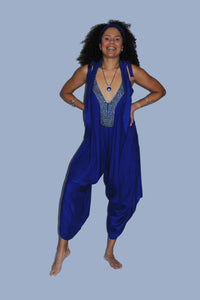 Baladev Plain Jumpsuit with neck decoration