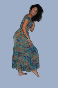 Long dress five frills short sleeves