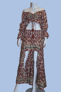 Top and skirt two piece set