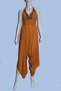 Baladev Plain Jumpsuit with neck decoration